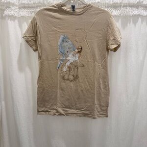 Tan Graphic T-Shirt with Whimsical Fairy